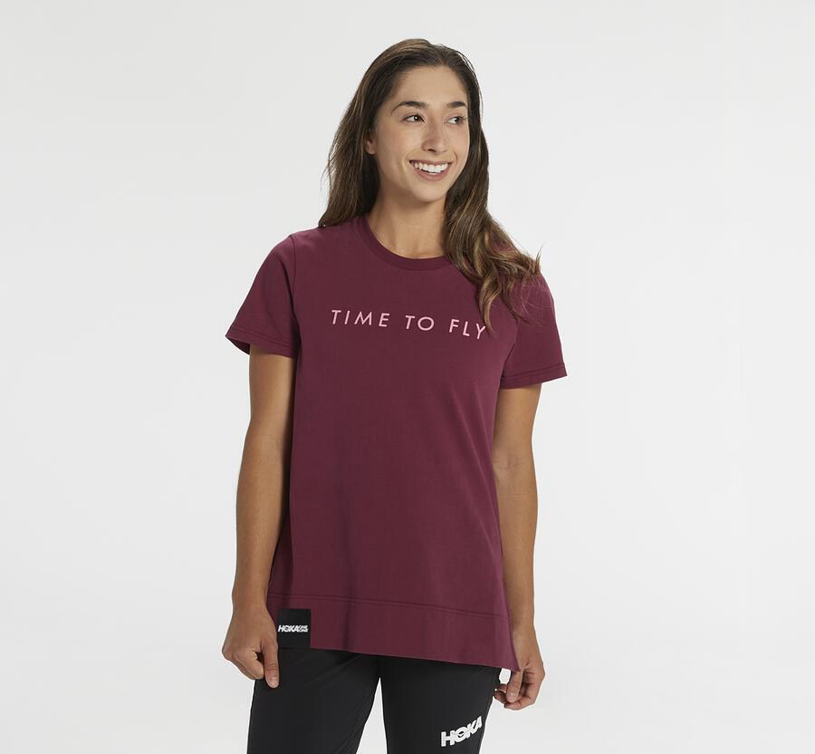 Hoka One One Tシャツ レディース ブラウン - ブランド - TP4158293